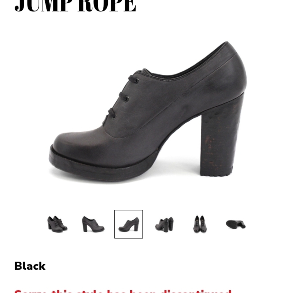 JOHN FLUEVOG Hopscotch Jump Rope Black Heeled Oxfords Size 8 - Picture 5 of 7